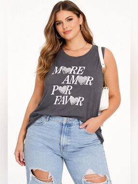 6. Torrid • NWT Charcoal Sleeveless Tank PTP 29”